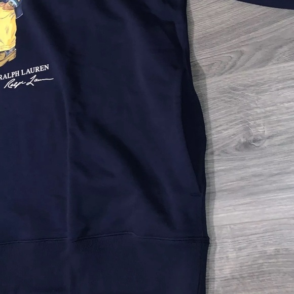 Ralph Lauren Navy Blue Hoodie with Bear Graphic - Picture 4 of 7